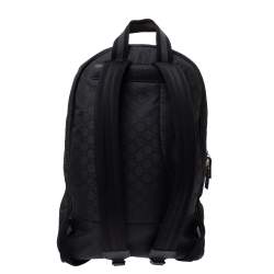 Gucci Black GG Nylon and Leather Rucksack Backpack