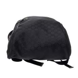 Gucci Black GG Nylon and Leather Rucksack Backpack