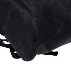 Gucci Black GG Nylon and Leather Rucksack Backpack