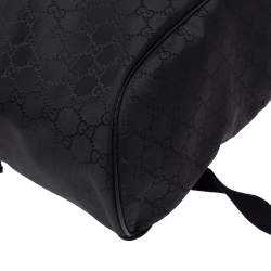 Gucci Black GG Nylon and Leather Rucksack Backpack