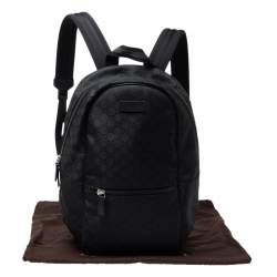 Gucci Black GG Nylon and Leather Rucksack Backpack