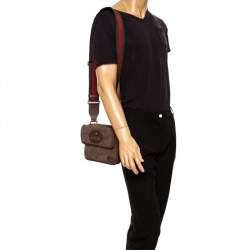 Gucci Brown Suede and Leather Web Neo Crossbody Bag