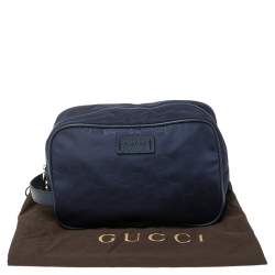 Gucci Blue GG Nylon and Leather Toiletry Pouch