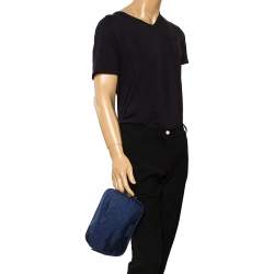 Gucci Blue GG Nylon and Leather Toiletry Pouch