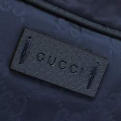 Gucci Blue GG Nylon and Leather Toiletry Pouch