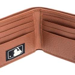 Gucci Beige GG Canvas and Leather NY Yankees Patch Bifold Wallet