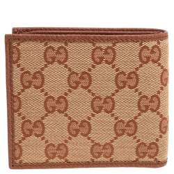 Gucci Beige GG Canvas and Leather NY Yankees Patch Bifold Wallet