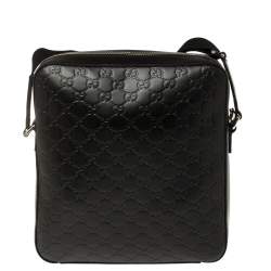 Gucci Black Guccissima Leather Messenger bag