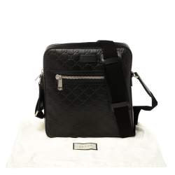Gucci Black Guccissima Leather Messenger bag