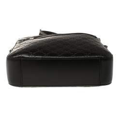 Gucci Black Guccissima Leather Messenger bag