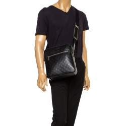 Gucci Black Guccissima Leather Messenger bag