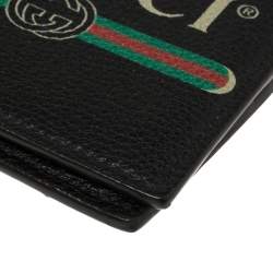 Gucci Black Leather Logo Bifold Wallet 