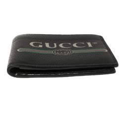 Gucci Black Leather Logo Bifold Wallet 