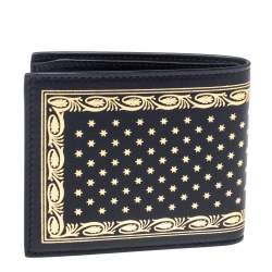 Gucci Black Leather Guccy Logo Bifold Wallet
