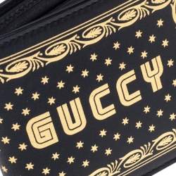 Gucci Black Leather Guccy Logo Bifold Wallet
