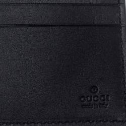 Gucci Black Leather Guccy Logo Bifold Wallet