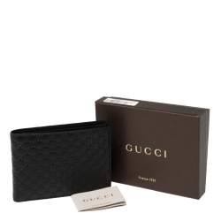 Gucci Black Microguccissima Leather Bifold Compact Wallet