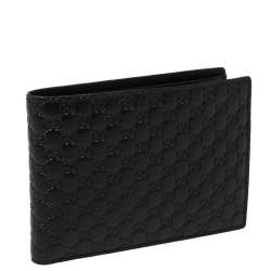 Gucci Black Microguccissima Leather Bifold Compact Wallet