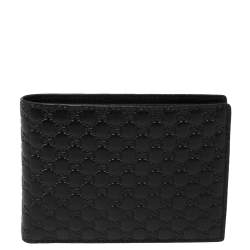 Gucci Black Microguccissima Leather Bifold Compact Wallet
