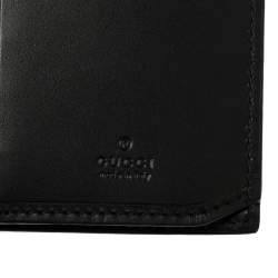 Gucci Black Guccissima Leather Web Long Wallet