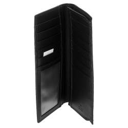 Gucci Black Guccissima Leather Web Long Wallet