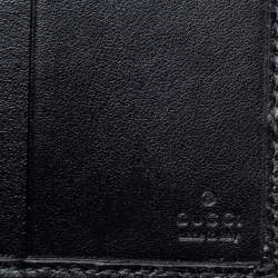 Pre Owned Gucci Black G Rhombus Quilted Leather Bifold Passport Holder