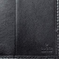 Pre Owned Gucci Black G Rhombus Quilted Leather Bifold Passport Holder