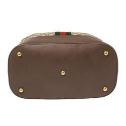 Gucci Brown/Beige GG Supreme Canvas and Leather Ophidia Duffel Bag