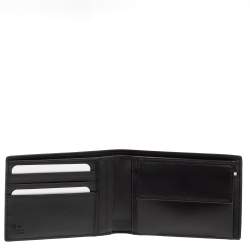 Gucci Black Leather Microguccissima Bifold Wallet