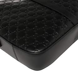 Gucci Black Guccissima Leather Briefcase