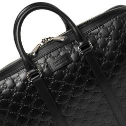 Gucci Black Guccissima Leather Briefcase