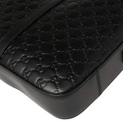 Gucci Black Guccissima Leather Briefcase