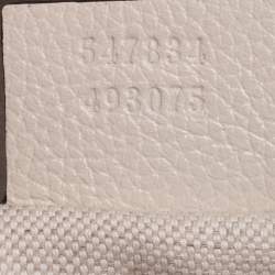 Gucci Off White Leather Logo Print Backpack