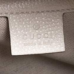 Gucci Off White Leather Logo Print Backpack
