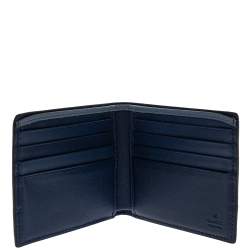 Gucci Blue Micro Guccissima Leather Bi-Fold Wallet