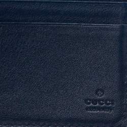 Gucci Blue Micro Guccissima Leather Bi-Fold Wallet