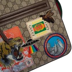 Gucci Beige GG Supreme Canvas and Leather Courrier Messenger Bag