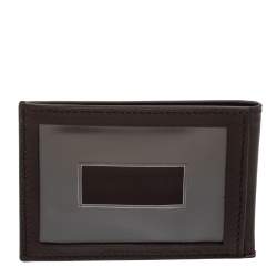 مملوكة مسبقًا Gucci Dark Brown Guccissima Leather ID Window Card Case
