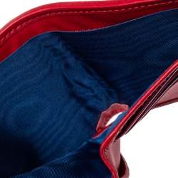 Pre Owned Gucci Red Rhombus Leather Bifold Wallet