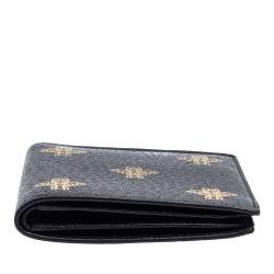 Pre Owned Gucci Black Leather Bee Star Bifold Wallet