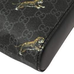 Gucci Black GG Supreme Canvas and Leather Bestiary Messenger Bag