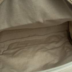 Pre Owned Gucci Off White Leather Logo Print Backpack
