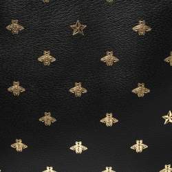 مملوكة مسبقًا حقيبة يد توتس غوتشي ستار تو واي جلد أسود