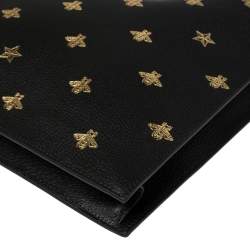 مملوكة مسبقًا حقيبة يد توتس غوتشي ستار تو واي جلد أسود