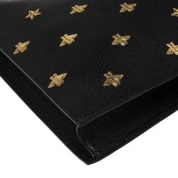 مملوكة مسبقًا حقيبة يد توتس غوتشي ستار تو واي جلد أسود