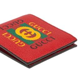 Gucci Red Leather Logo Bifold Wallet