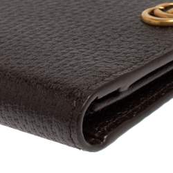 Gucci Brown Leather GG Marmont Long Bifold Wallet