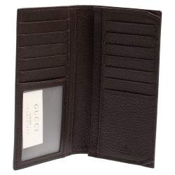 Gucci Brown Leather GG Marmont Long Bifold Wallet