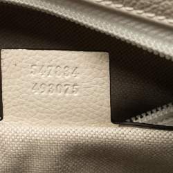 Gucci Off White Leather Logo Print Backpack