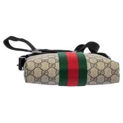 Gucci Beige GG Supreme Canvas Web Flat Messenger bag